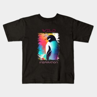 Penguin Wild Nature Animal Colors Art Painting Kids T-Shirt